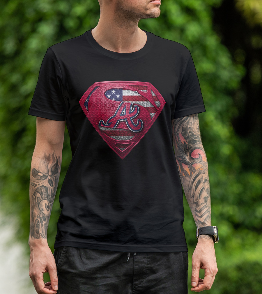 Atlanta Braves American Flag Superman T-Shirt