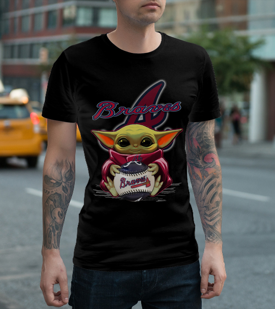 Braves Yoda Holding Baseball with Atlanta Braves T-Shirt