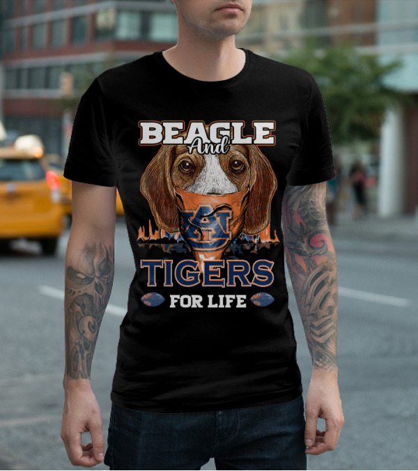 Beagle And Auburn Tigers For Life T-Shirt