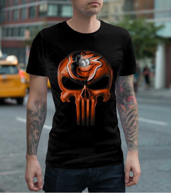 Baltimore Orioles Skull V3 T-Shirt