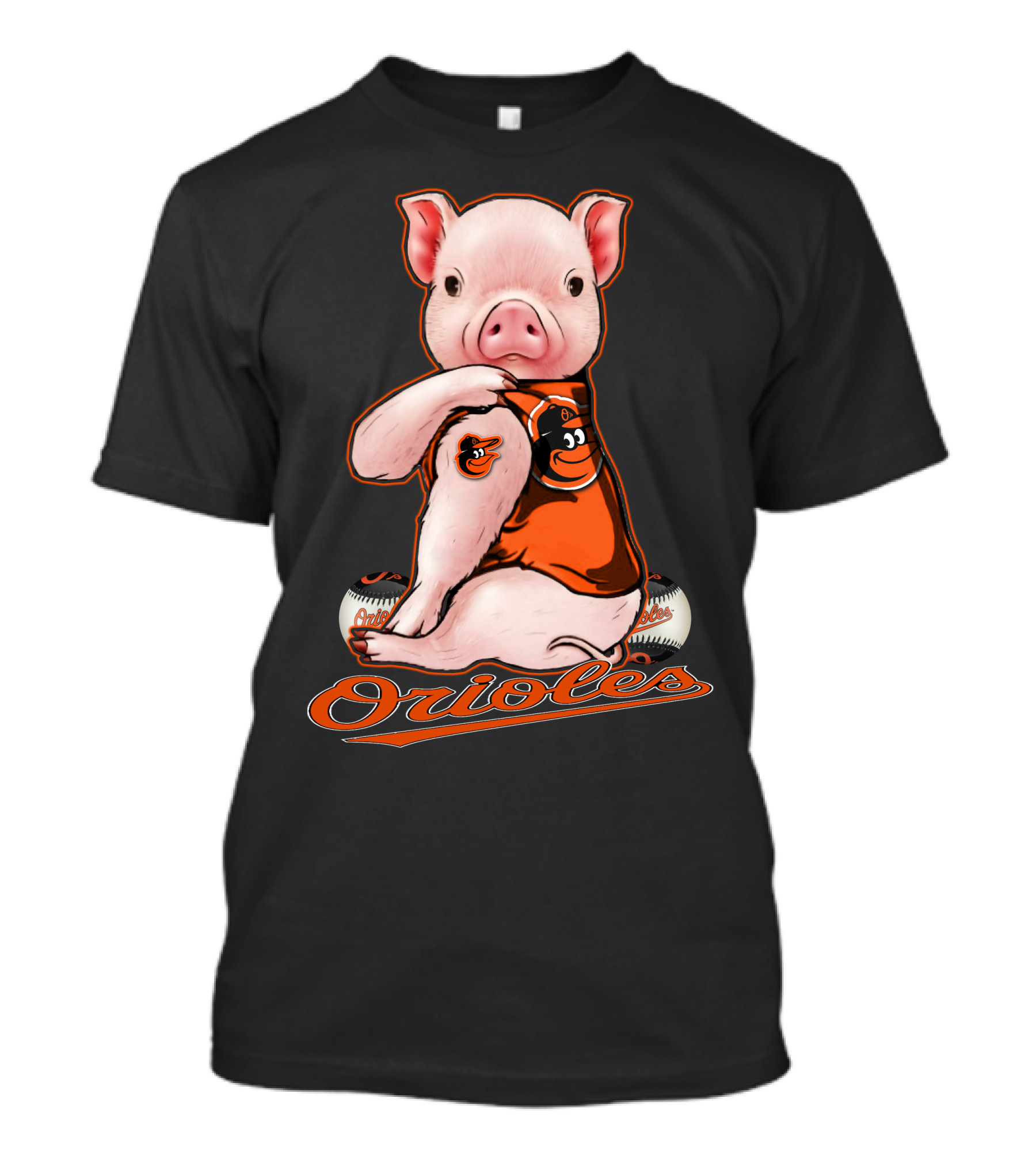 Orioles Pig Mascot Baseball Baltimore Orioles T-Shirt