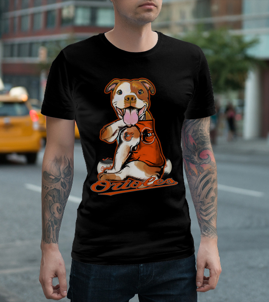 Pittbull Orioles Baseball Team Mascot T-Shirt