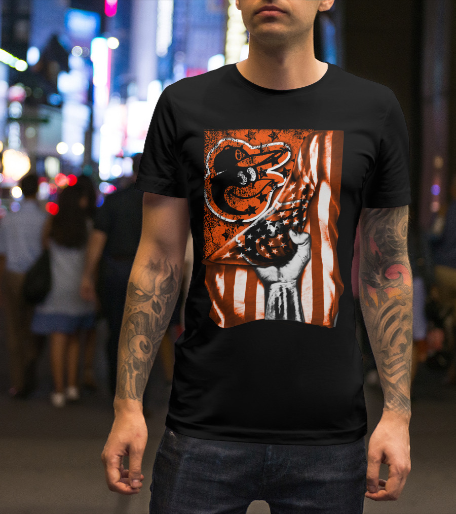 Baltimore Orioles Stars And Stripes Flag T-Shirt