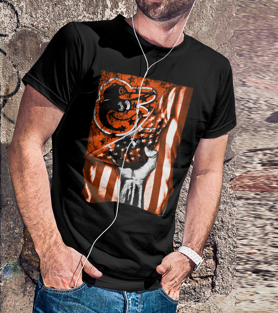 Baltimore Orioles Stars And Stripes Flag T-Shirt