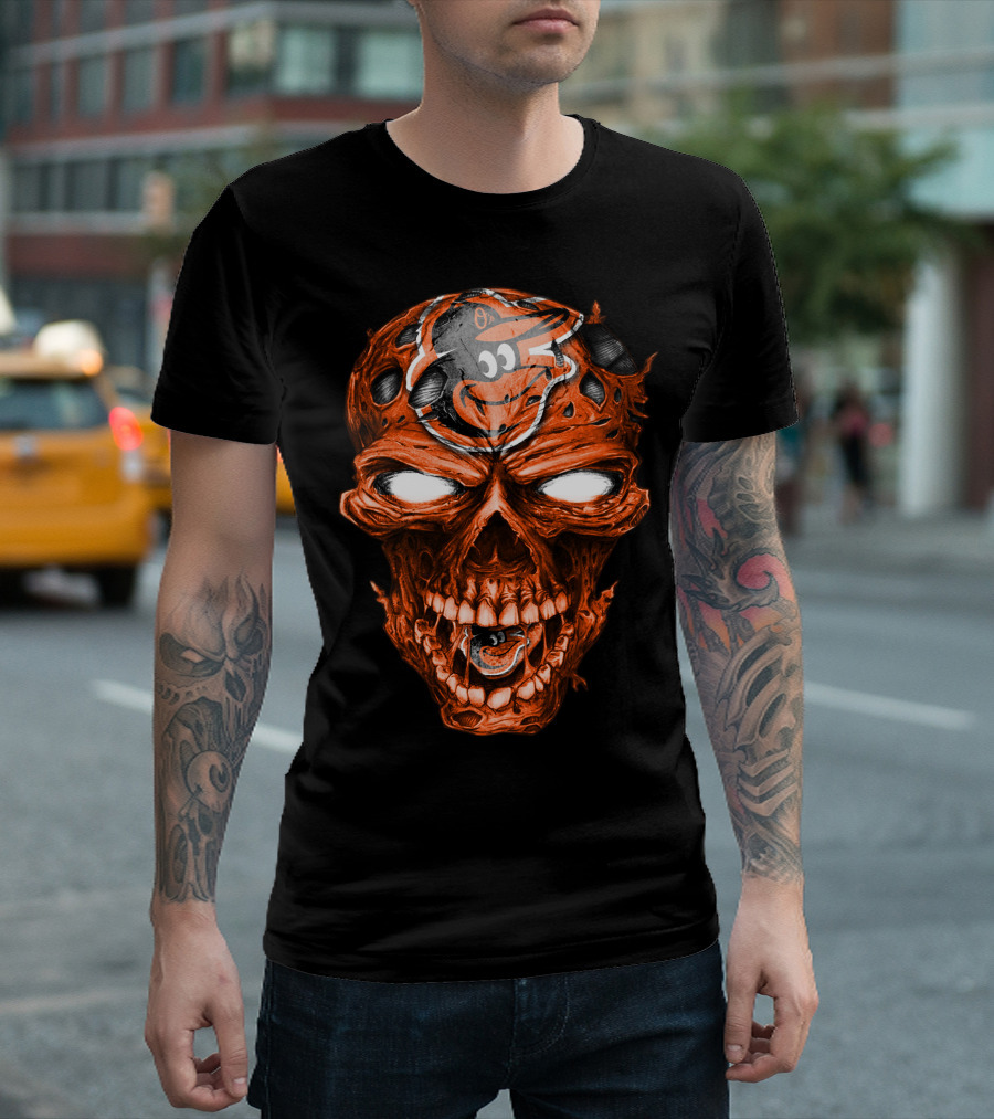 Baltimore Orioles Skull T-Shirt