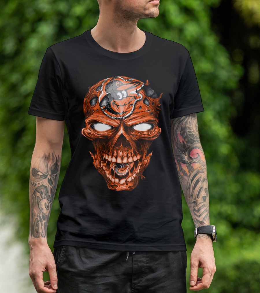 Baltimore Orioles Skull T-Shirt