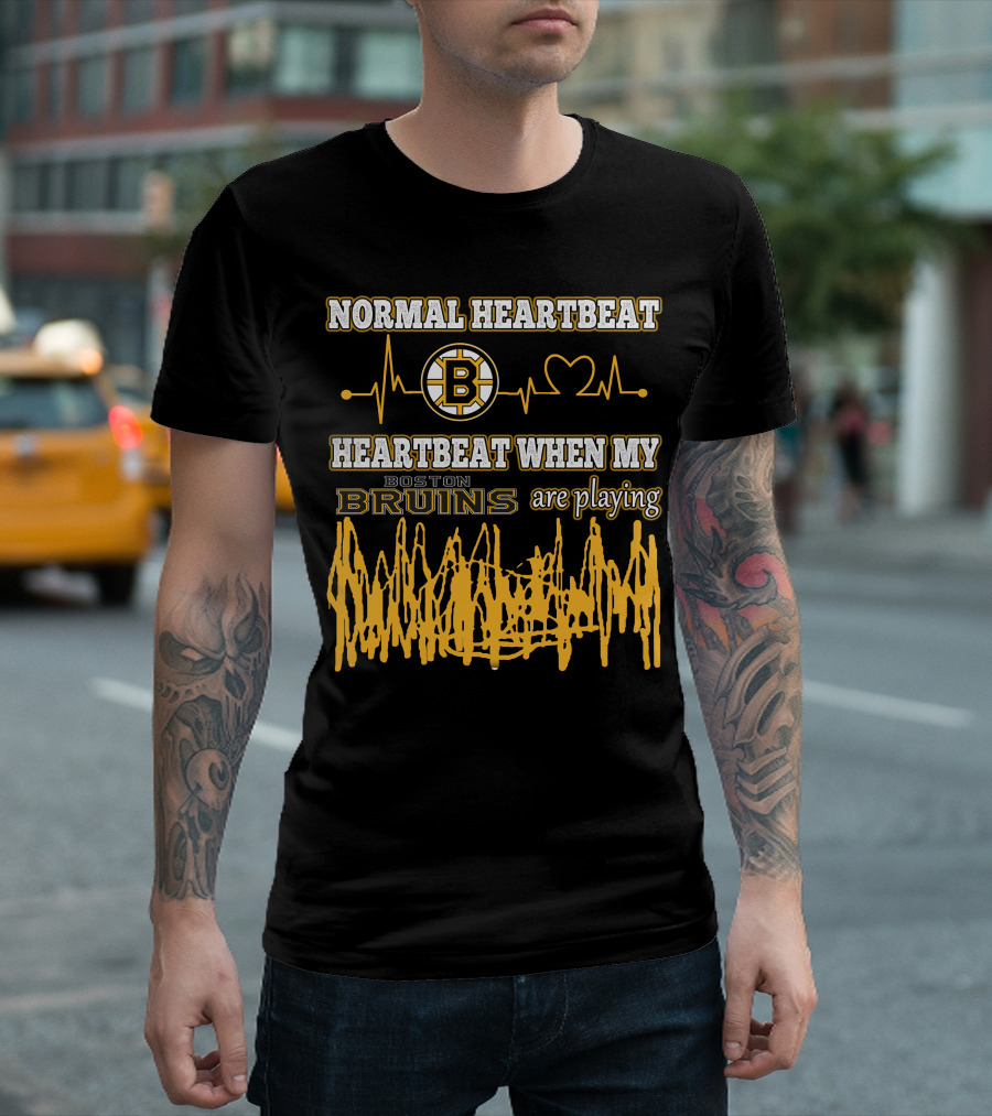 Normal Heartbeat Heartbeat When My Boston Bruins Are Playing T-Shirt
