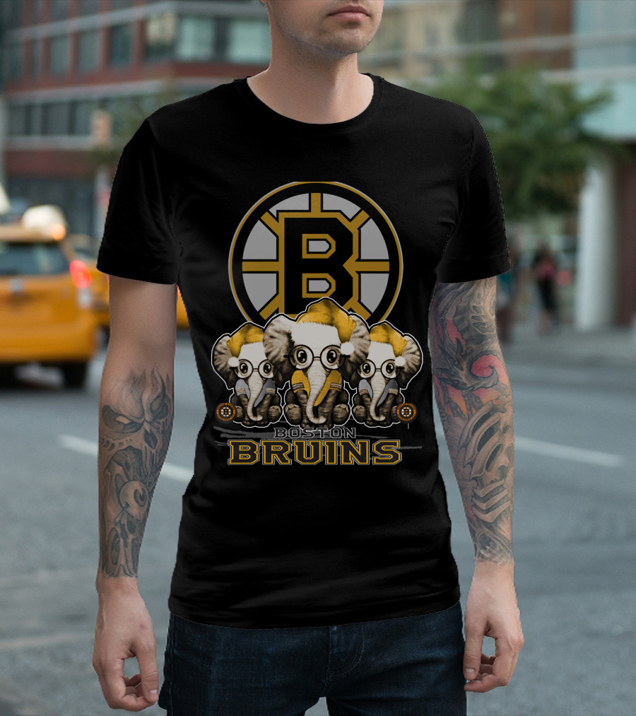 Boston Bruins Elephant Xmas T-Shirt