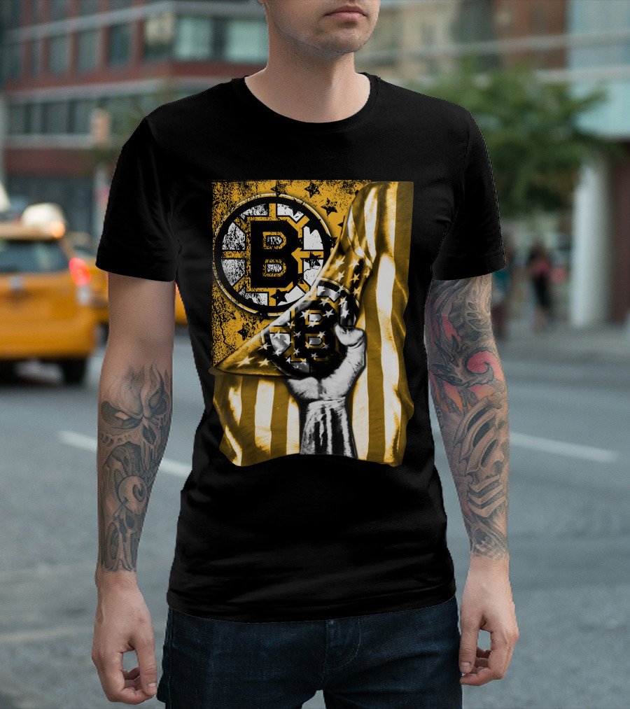 Boston Bruins American Flag Emblem T-Shirt