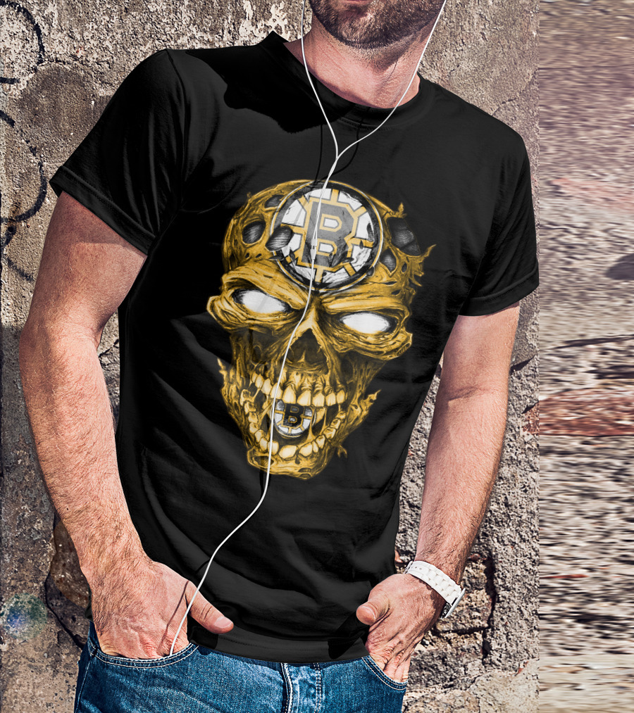 Boston Bruins Skull B Logo Fusion T-Shirt