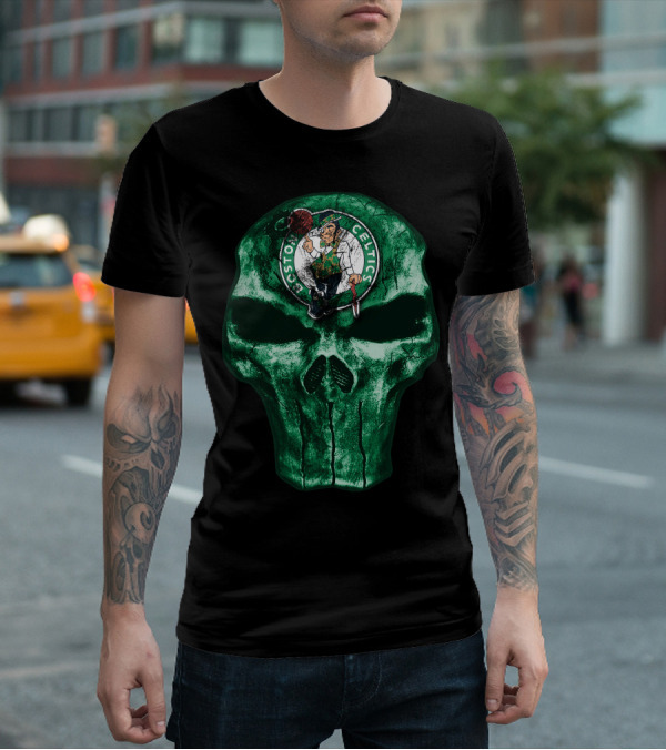 Boston Celtics Green Skull T-Shirt