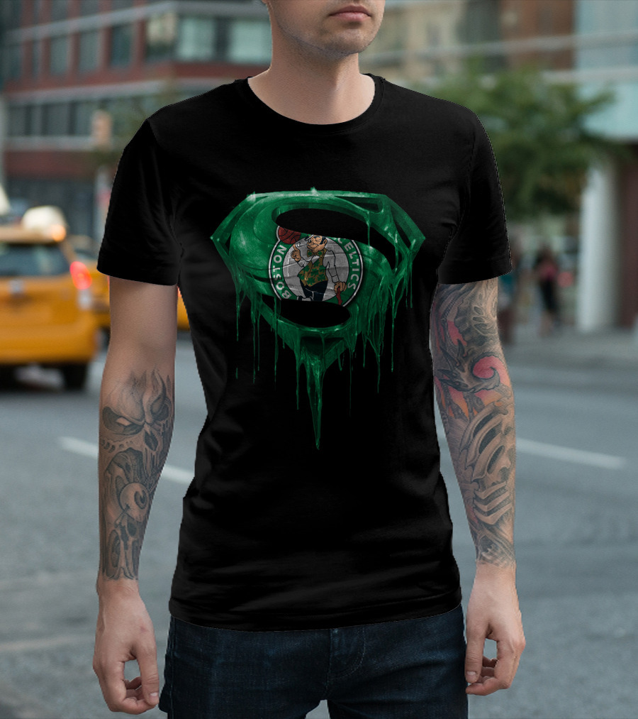Boston Celtics Superman Logo Melting Spm T-Shirt