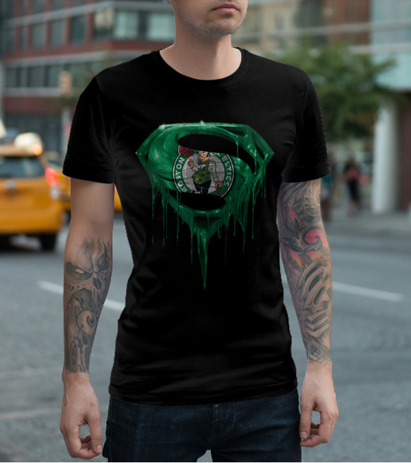 Boston Celtics Superman Logo Melting Spm T-Shirt