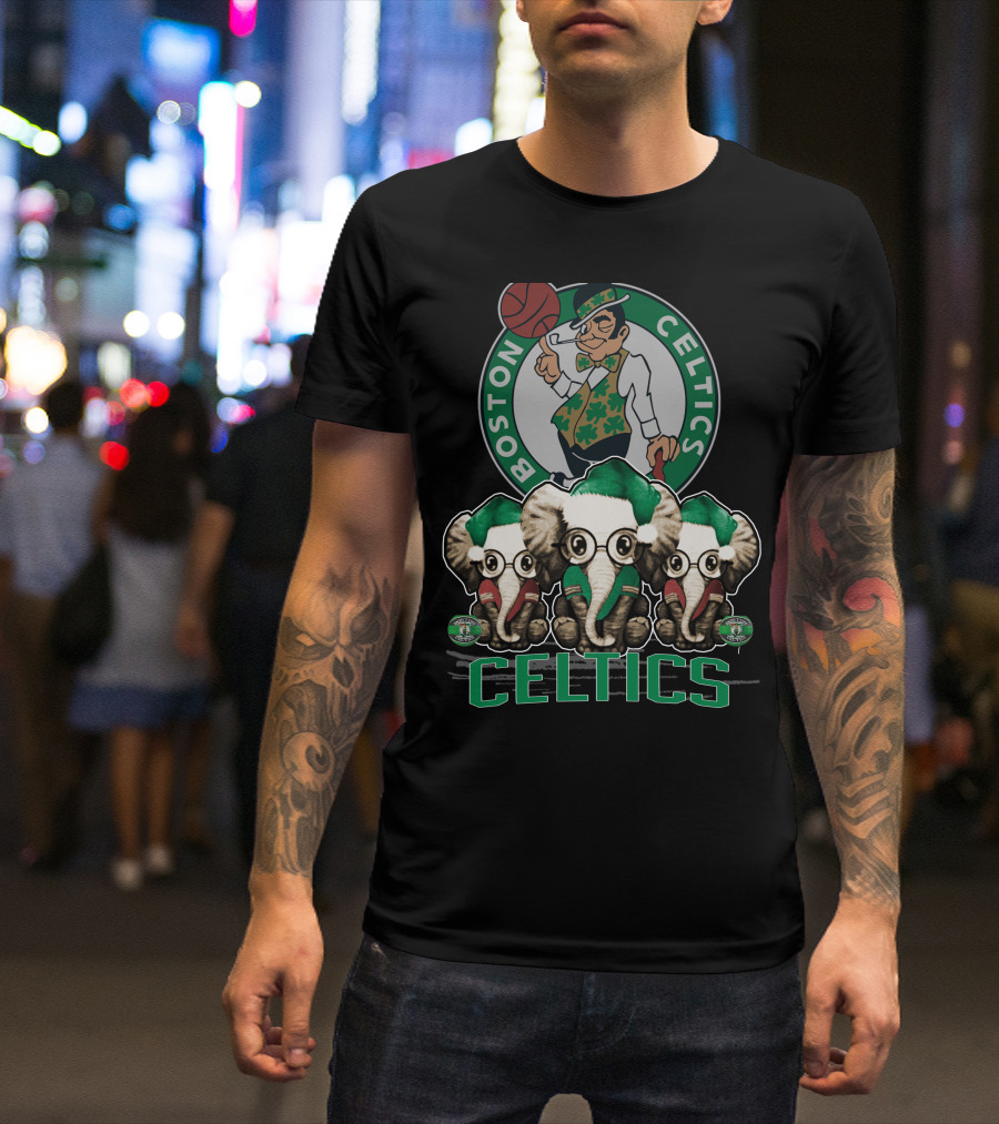 Boston Celtics Xmas Elephants T-Shirt