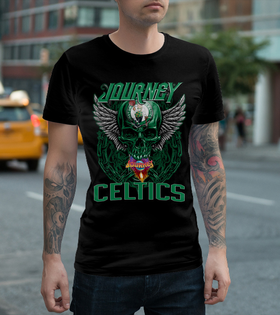 Journey Celtics Boston Celtics Skull Wings T-Shirt