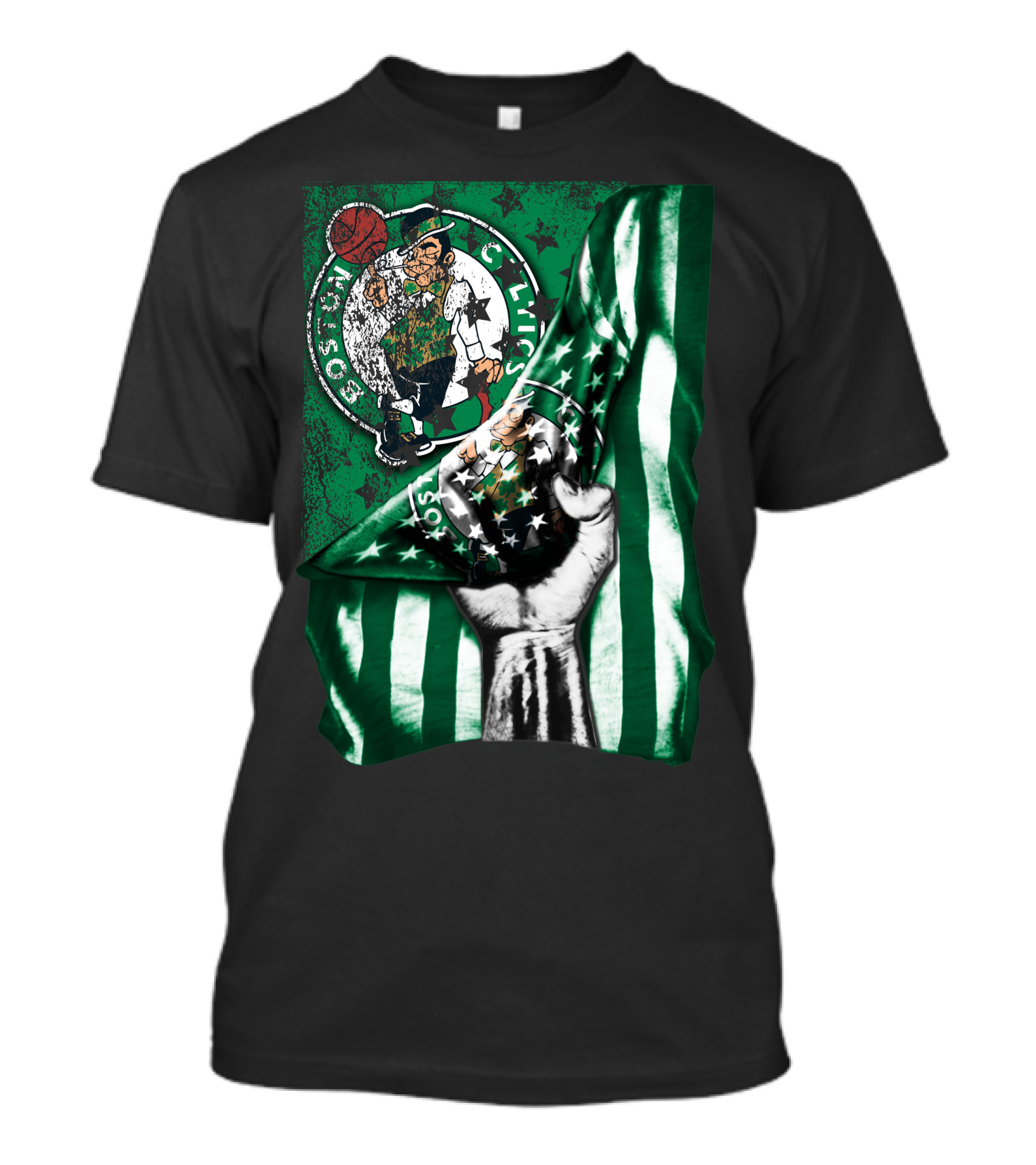 Flag Boston Celtics Hand Holding Logo T-Shirt