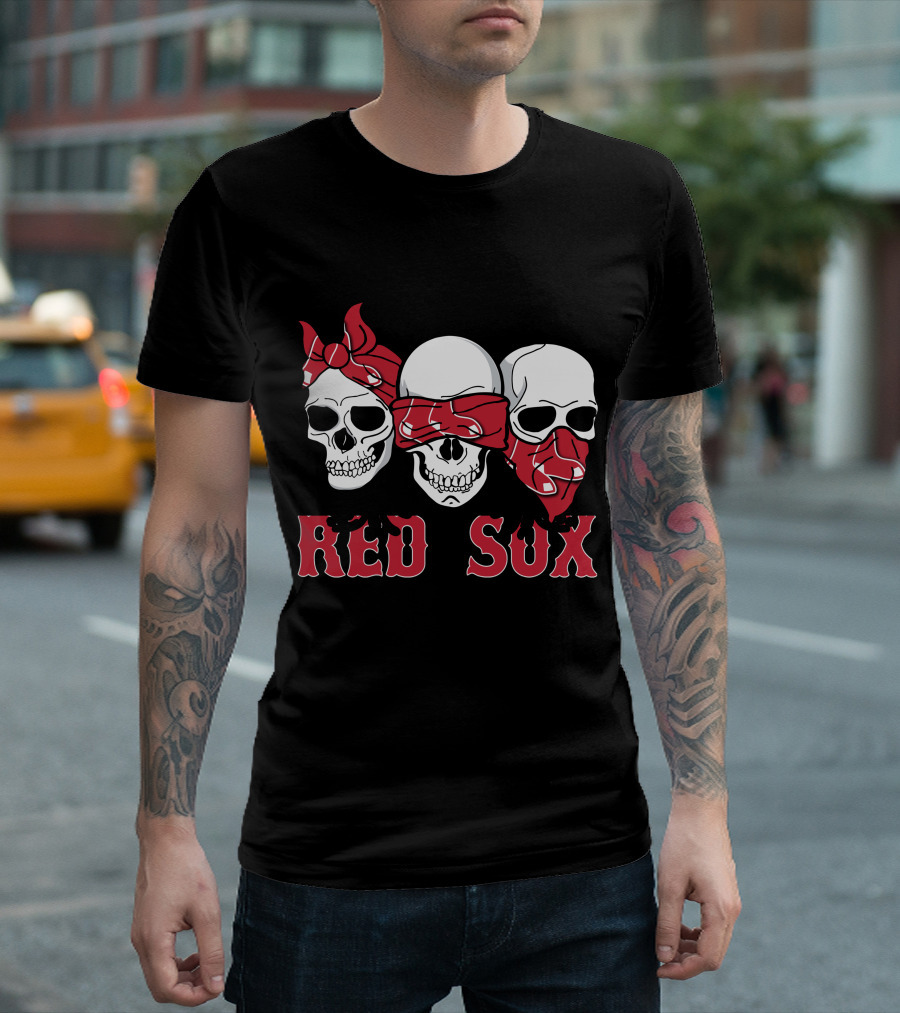 Red Sox Three Skull T-Shirt