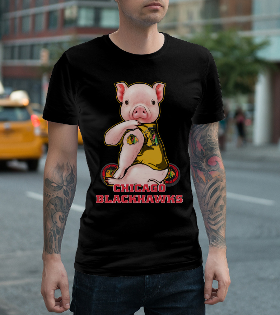 Chicago Blackhawks Pig Mascot Fan T-Shirt