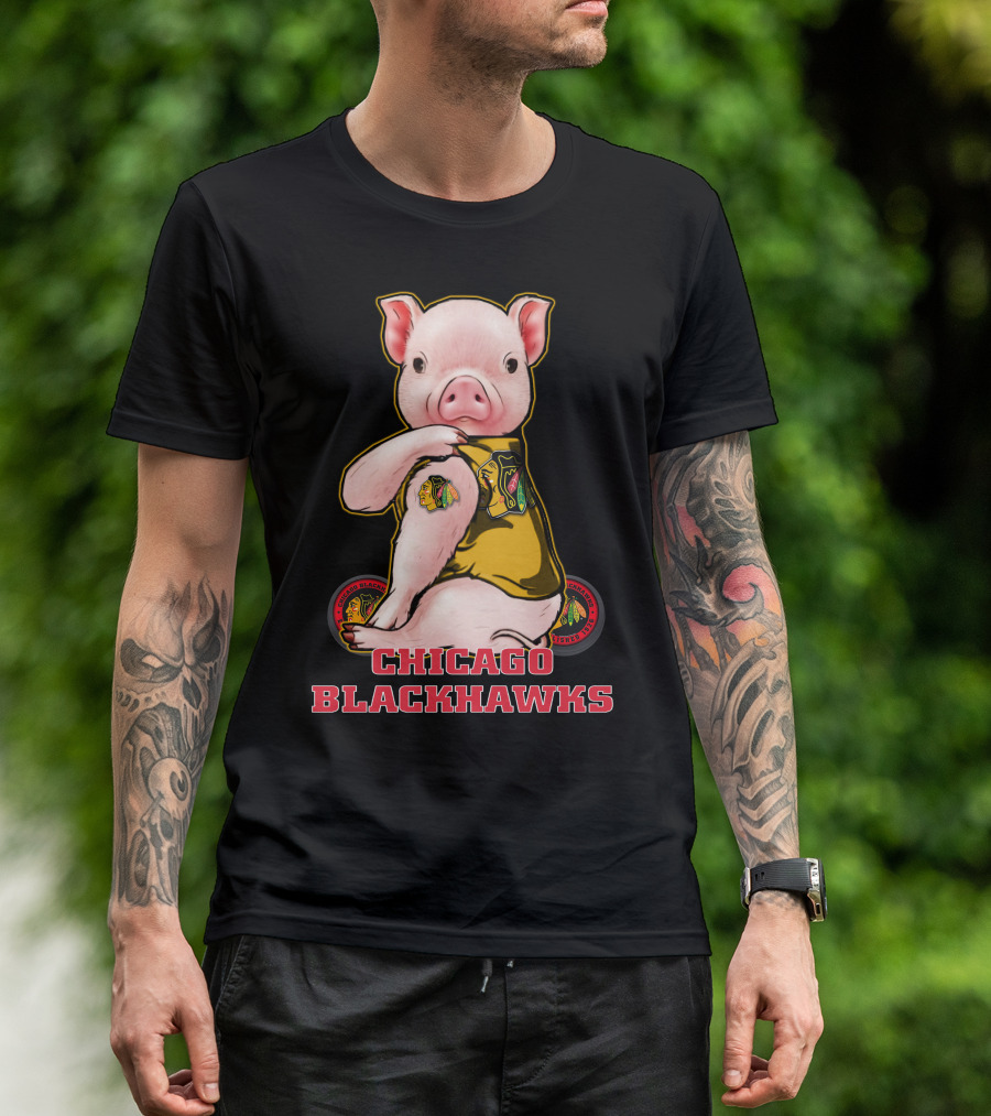 Chicago Blackhawks Pig Mascot Fan T-Shirt