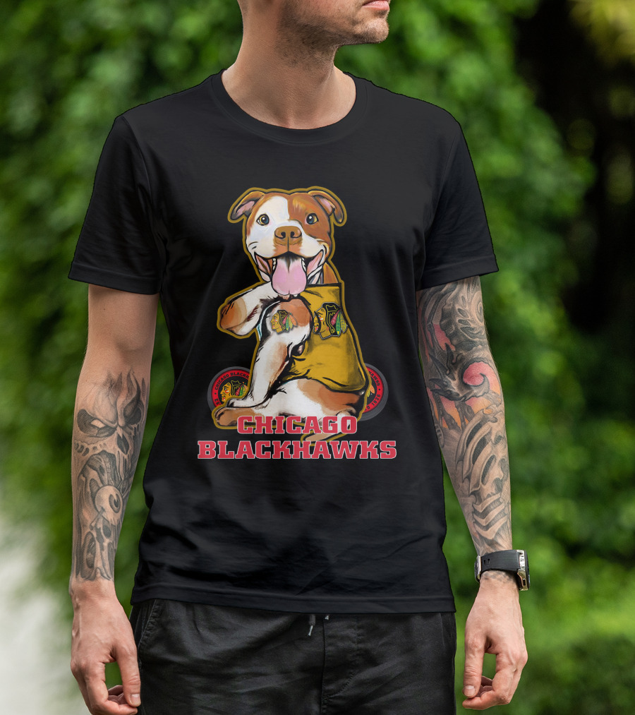 Chicago Blackhawks Pitbull Fan T-Shirt