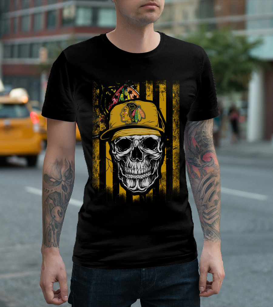 Chicago Blackhawks Skull With Iconic Cap T-Shirt