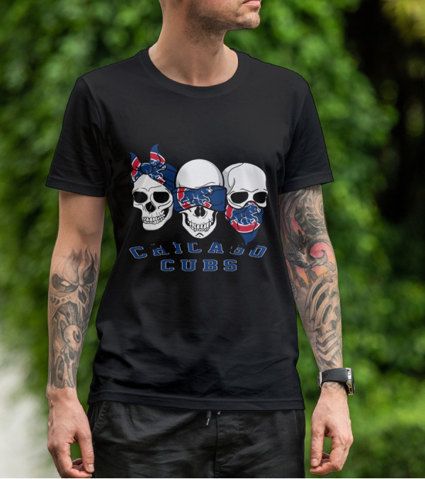 Chicago Cubs Bandana Skull Trio T-Shirt