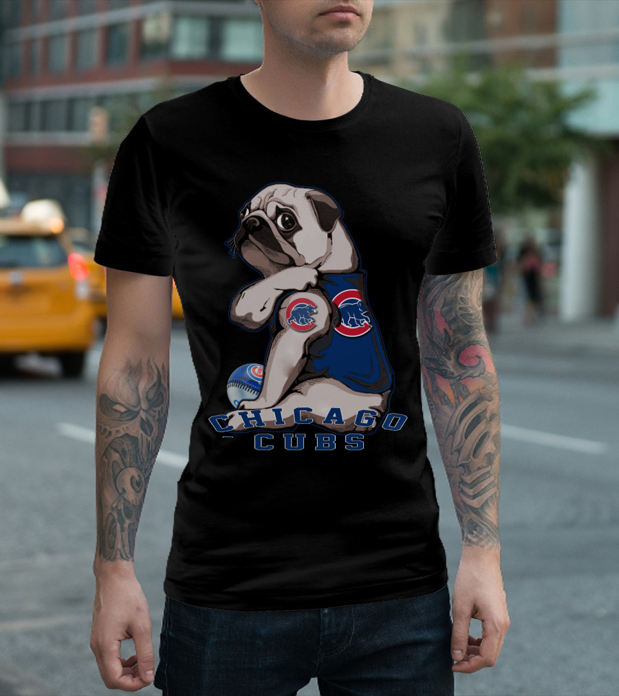 Chicago Cubs Pug Baseball T-Shirt