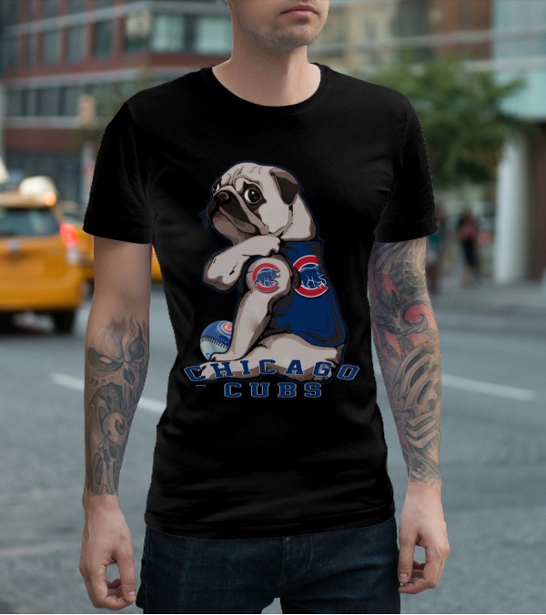 Chicago Cubs Pug Baseball T-Shirt