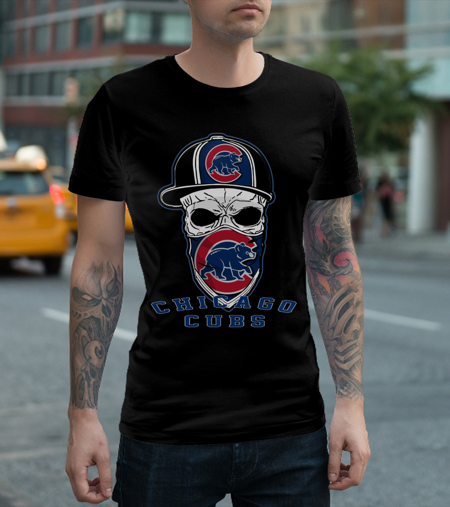 Chicago Cubs Skull Hat Logo Baseball Fan T-Shirt