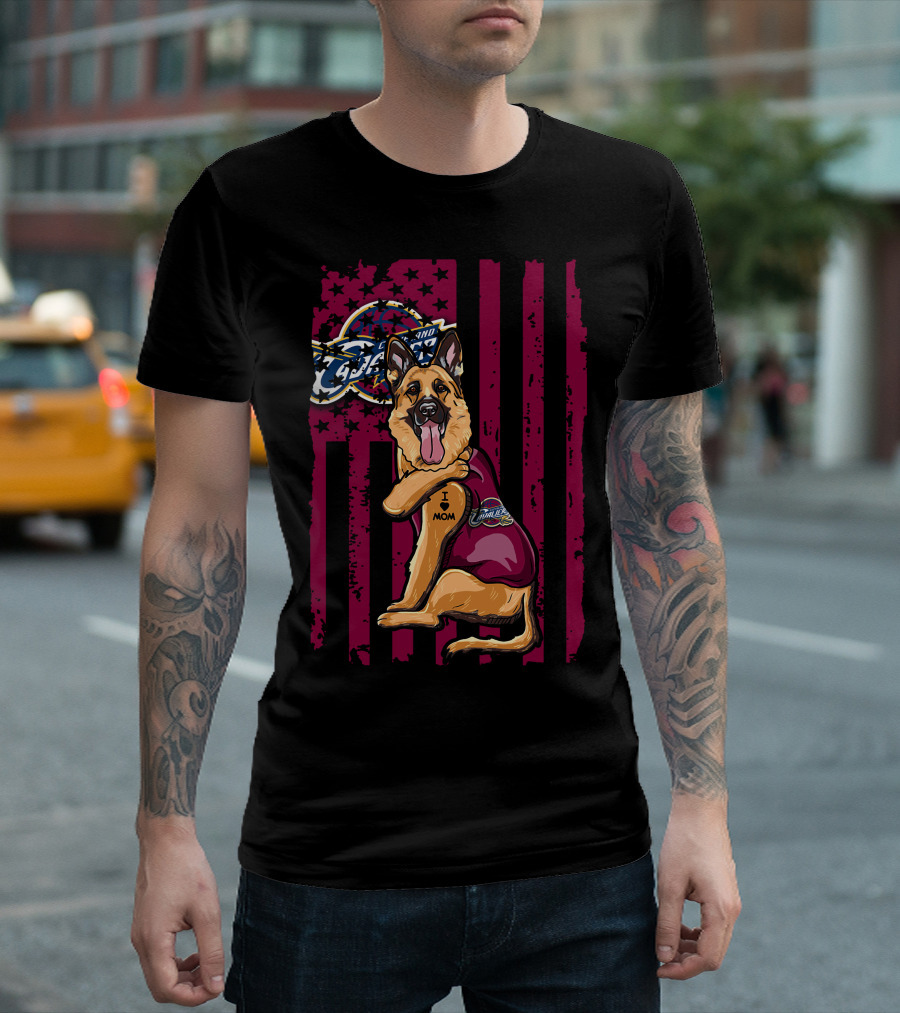 German Shepherd Cleveland Cavaliers Logo Tattoo I Mom T-Shirt
