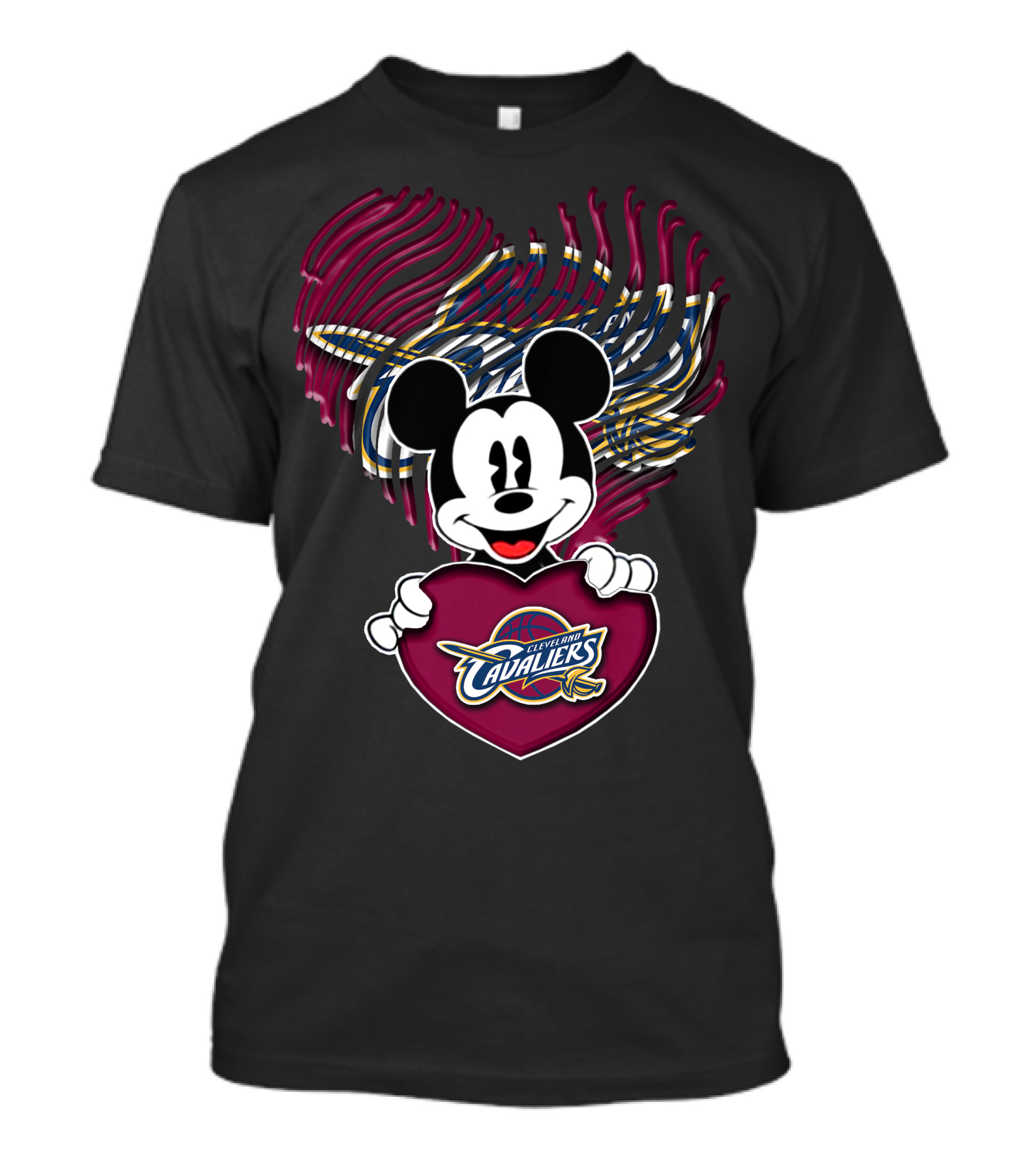 Mick Cleveland Cavaliers Heart Logo Mashup T-Shirt