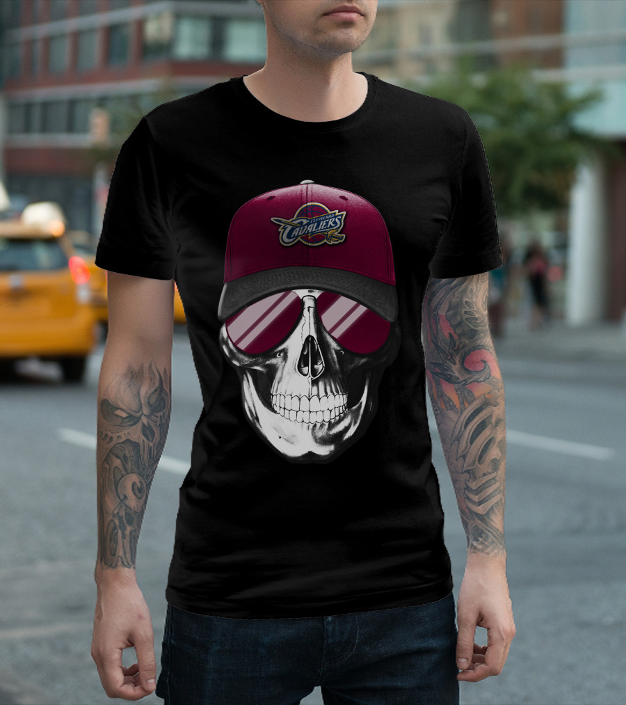 Cleveland Cavaliers Skull With Cap T-Shirt