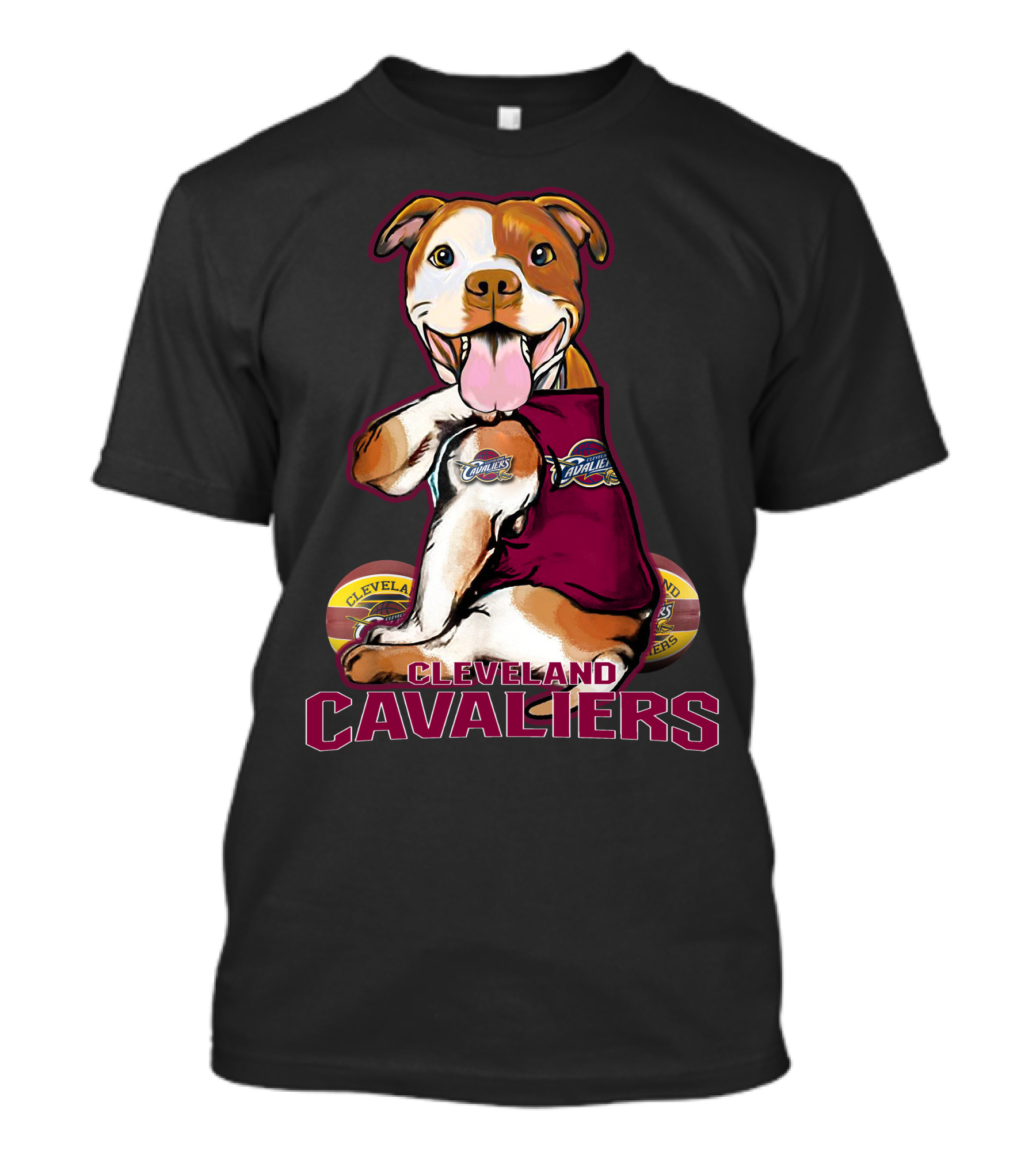 Cleveland Cavaliers Pitbull Basketball Team Mascot Fan T-Shirt