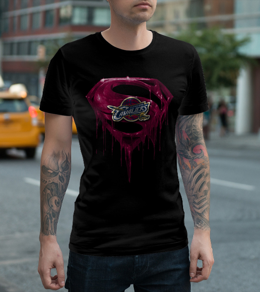 Cleveland Cavaliers Dripping Superman Logo Spm T-Shirt