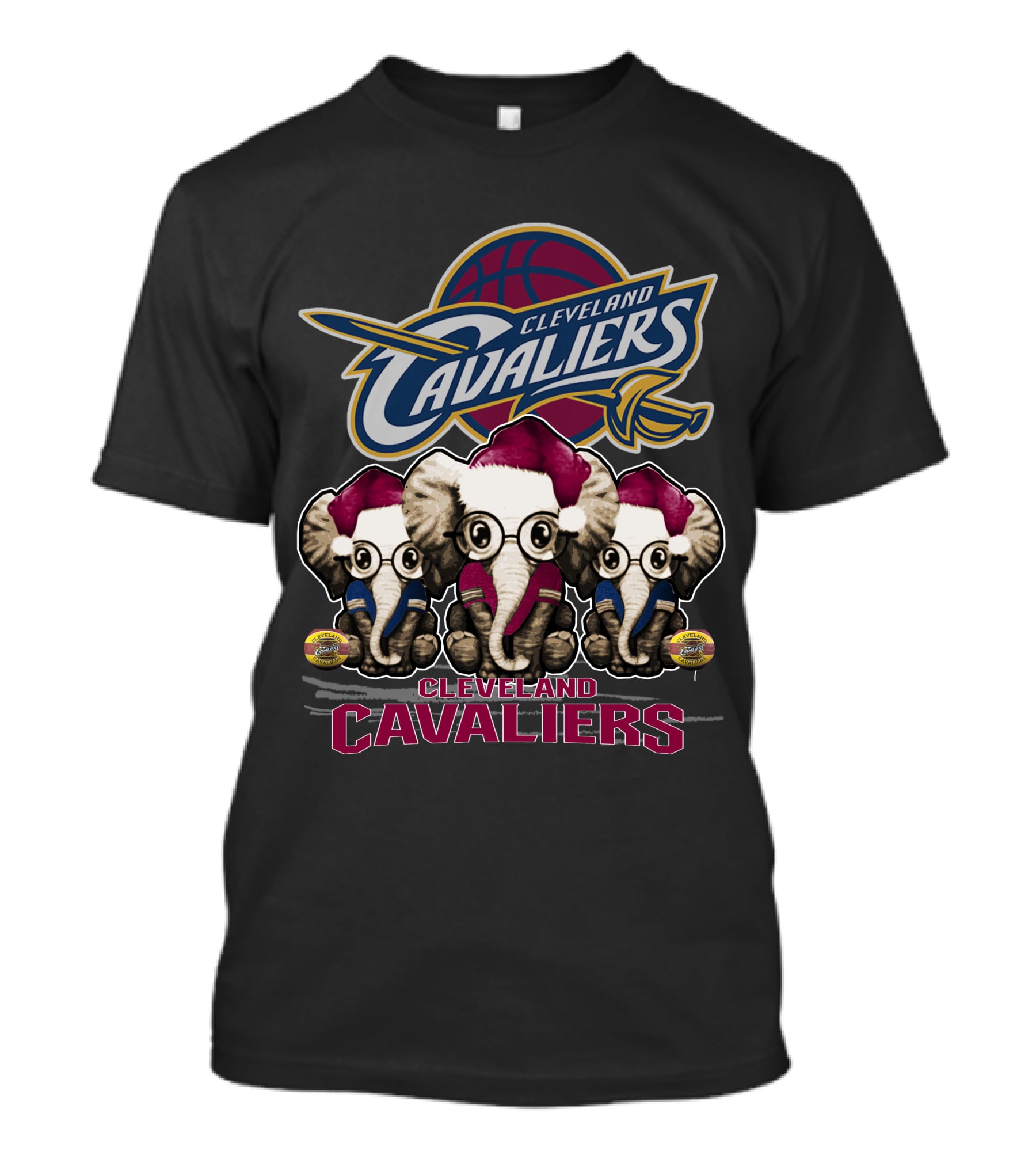 Cleveland Cavaliers Christmas Elephants T-Shirt