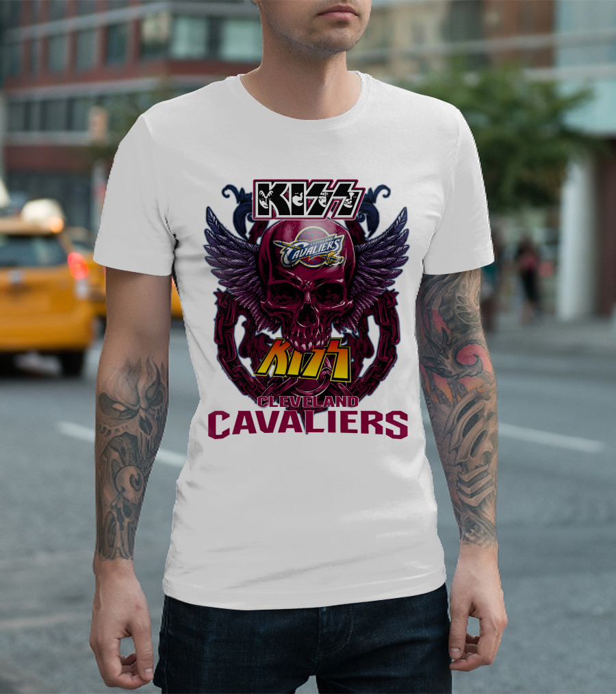 Kiss Cleveland Cavaliers Skull Wings T-Shirt