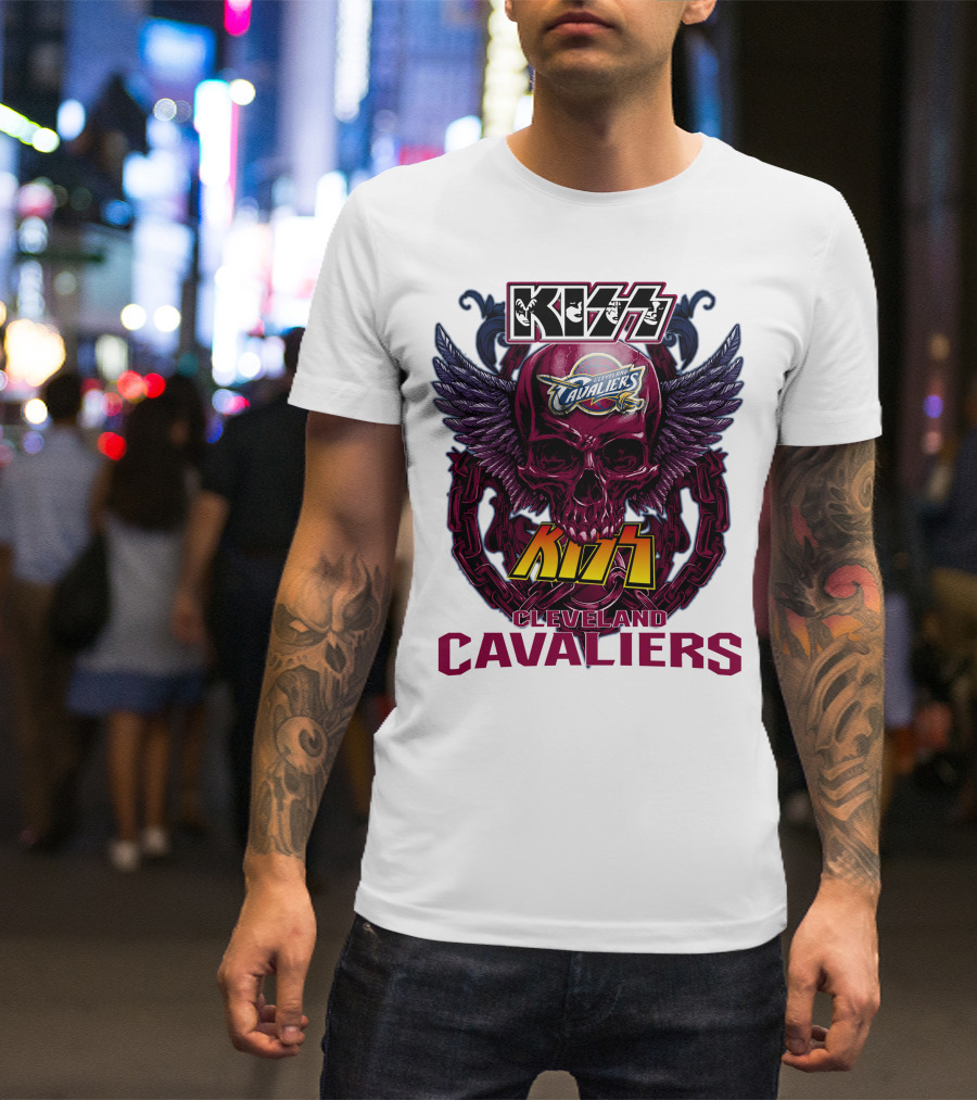 Kiss Cleveland Cavaliers Skull Wings T-Shirt