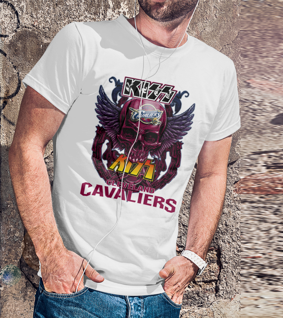 Kiss Cleveland Cavaliers Skull Wings T-Shirt