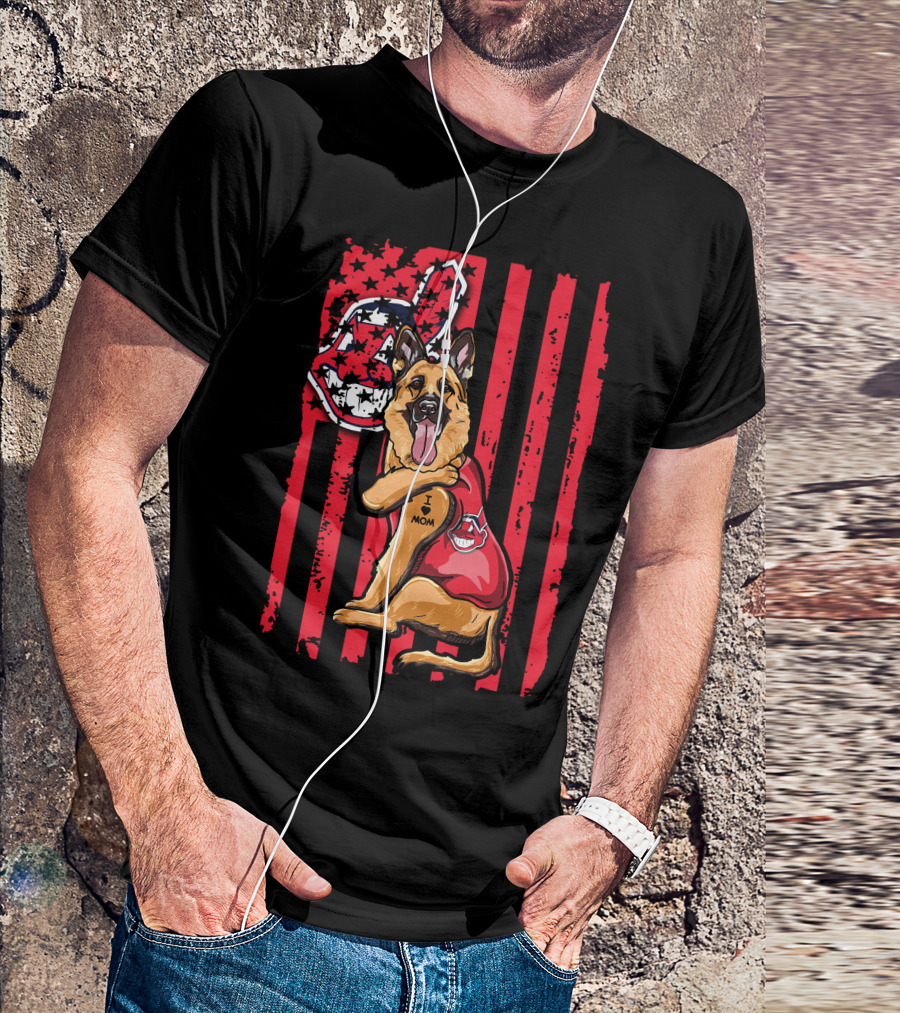 German Shepherd Cleveland Indians Flag And Team Spirit T-Shirt