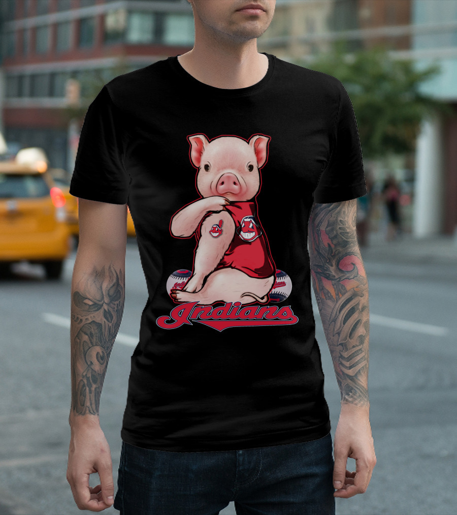 Indians Pig Mascot Cleveland Baseball T-Shirt