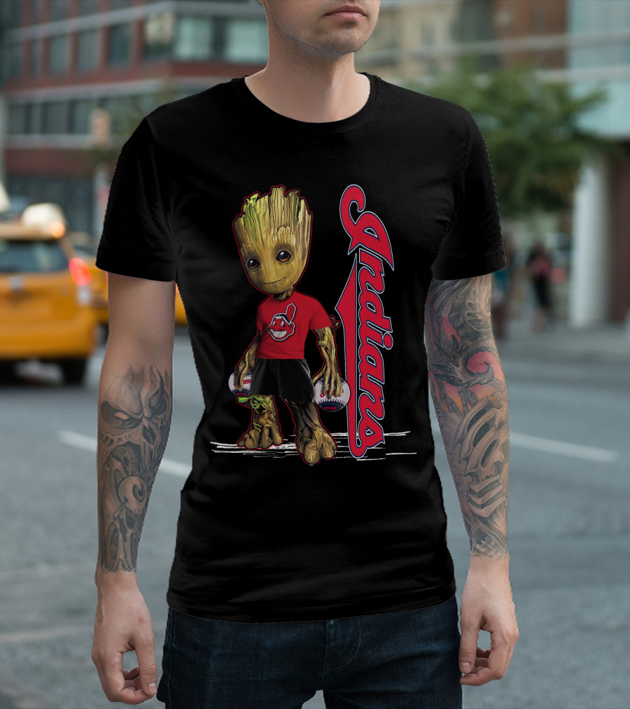 Groot Indians Baseball Character with Team T-Shirt