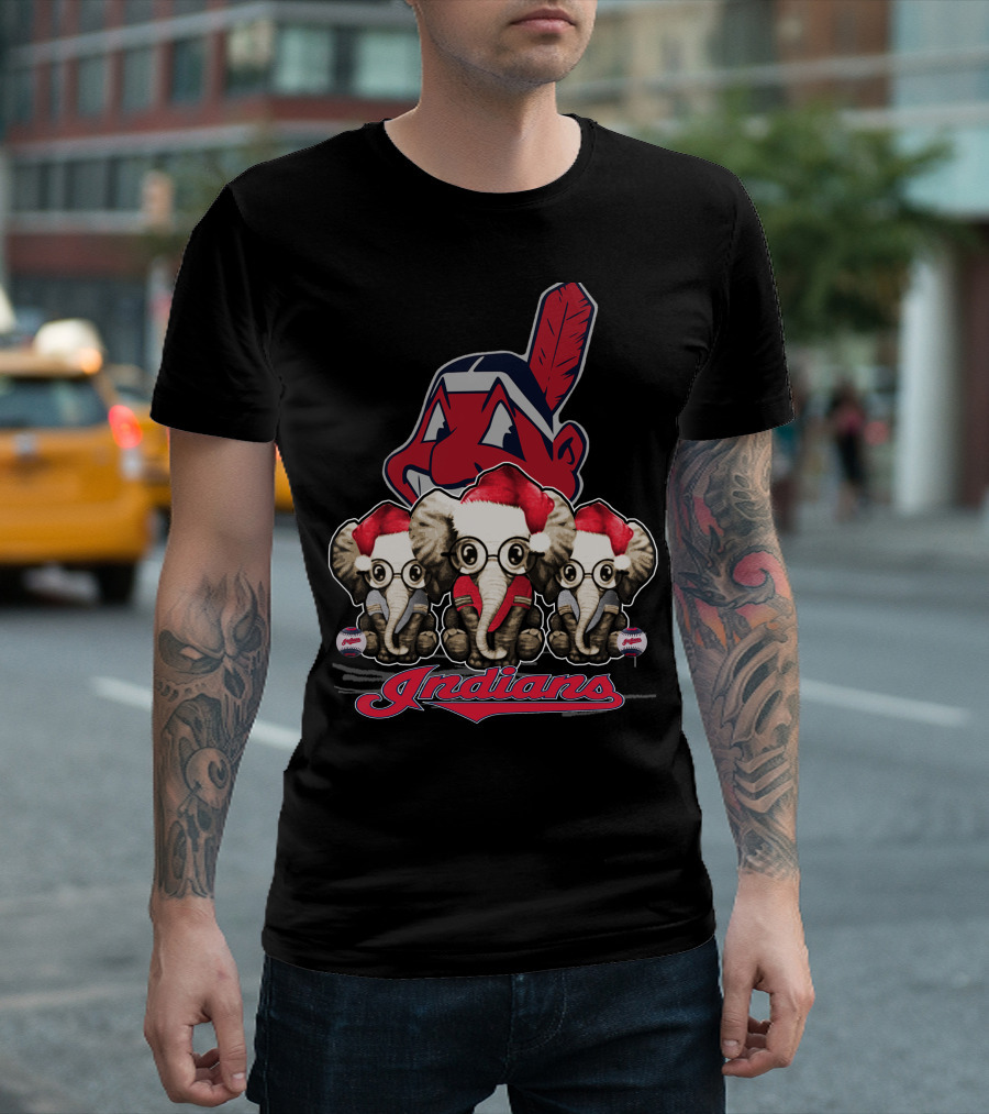 Indians Christmas Elephants Cleveland T-Shirt