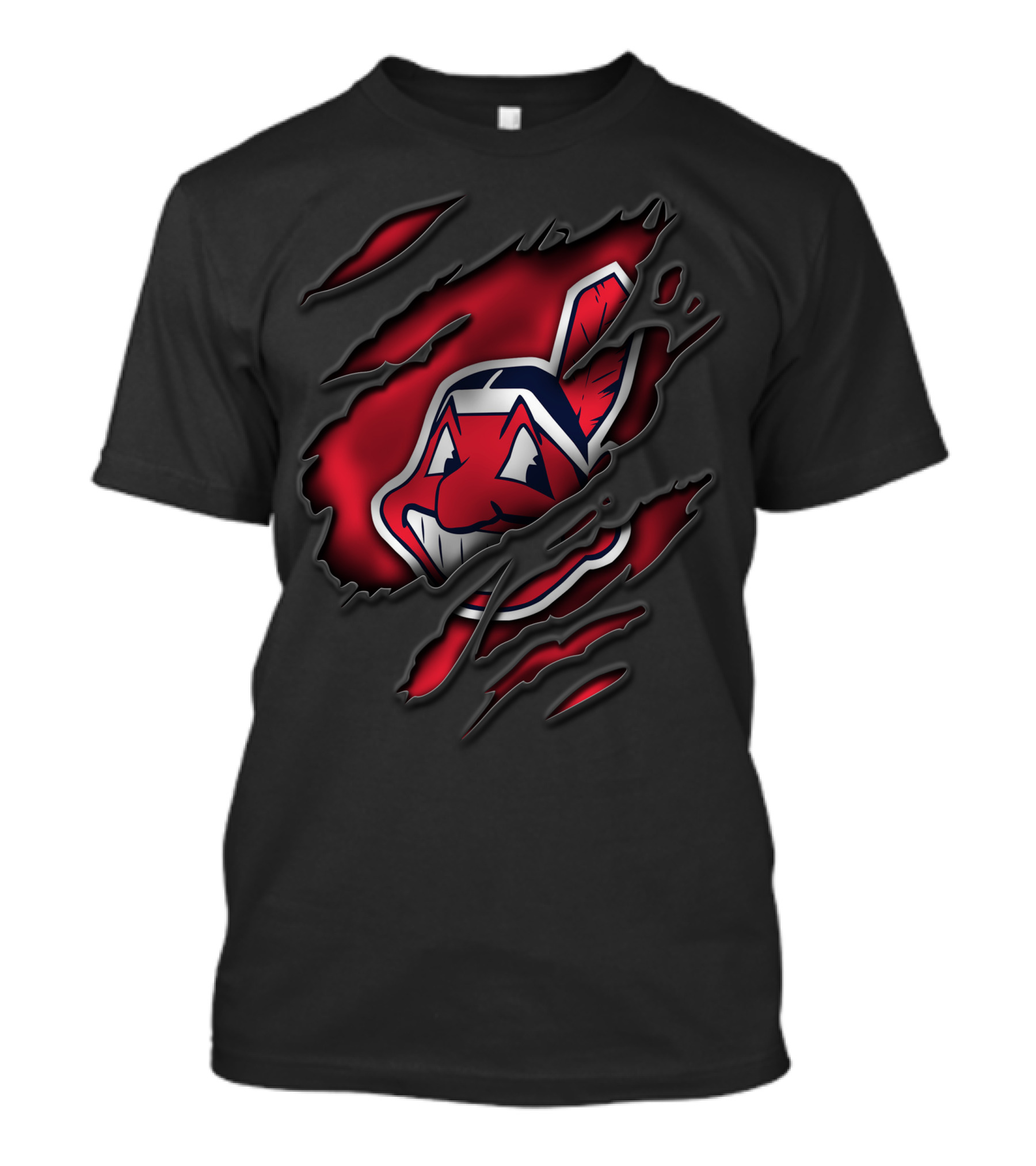 Torn Cleveland Indians Chief Wahoo T-Shirt