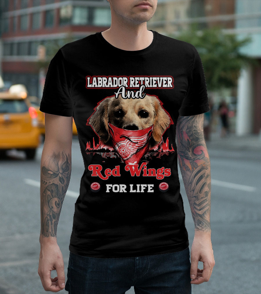 Labrador Retriever And Red Wings For Life T-Shirt