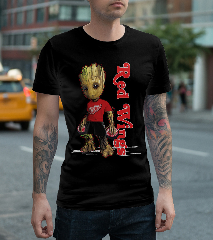 Groot Detroit Red Wings Hockey Fan Combo T-Shirt
