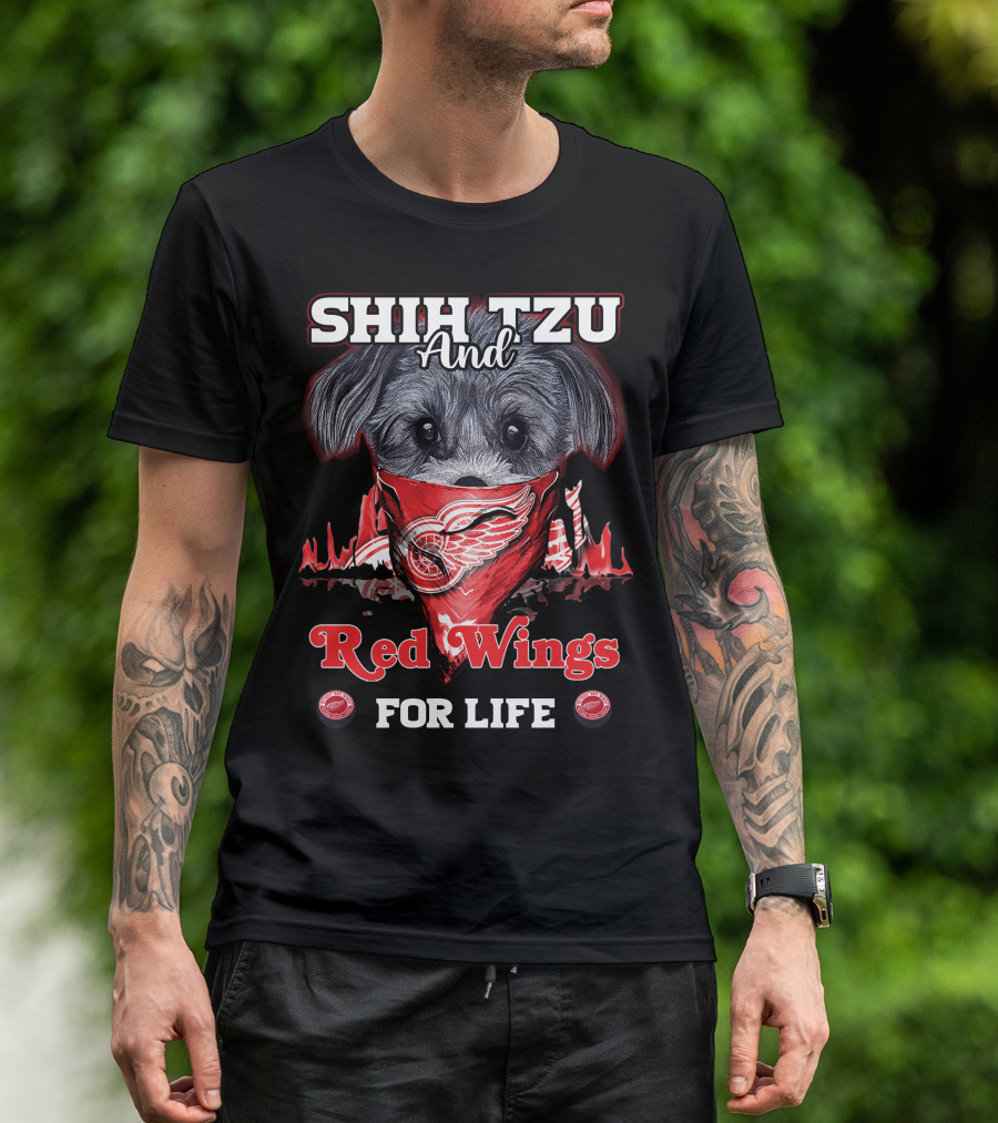 Shih Tzu And Red Wings For Life T-Shirt