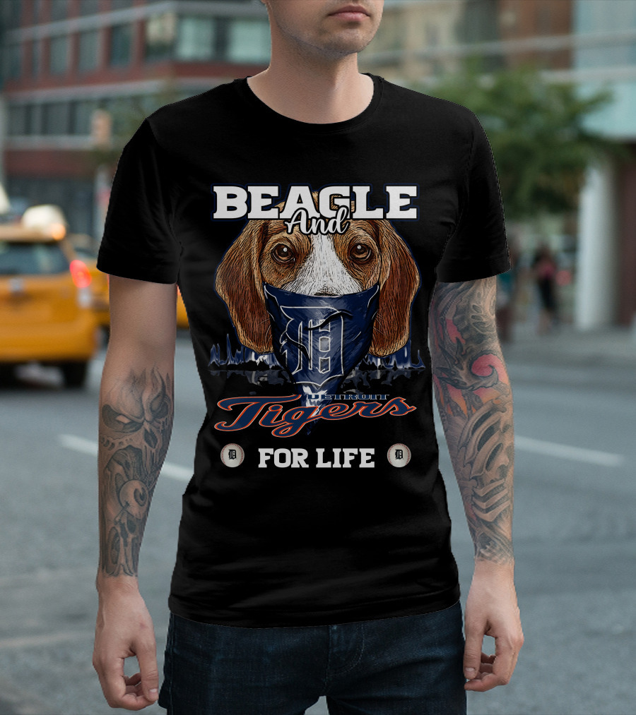 Beagle and Detroit Tigers for Life T-Shirt