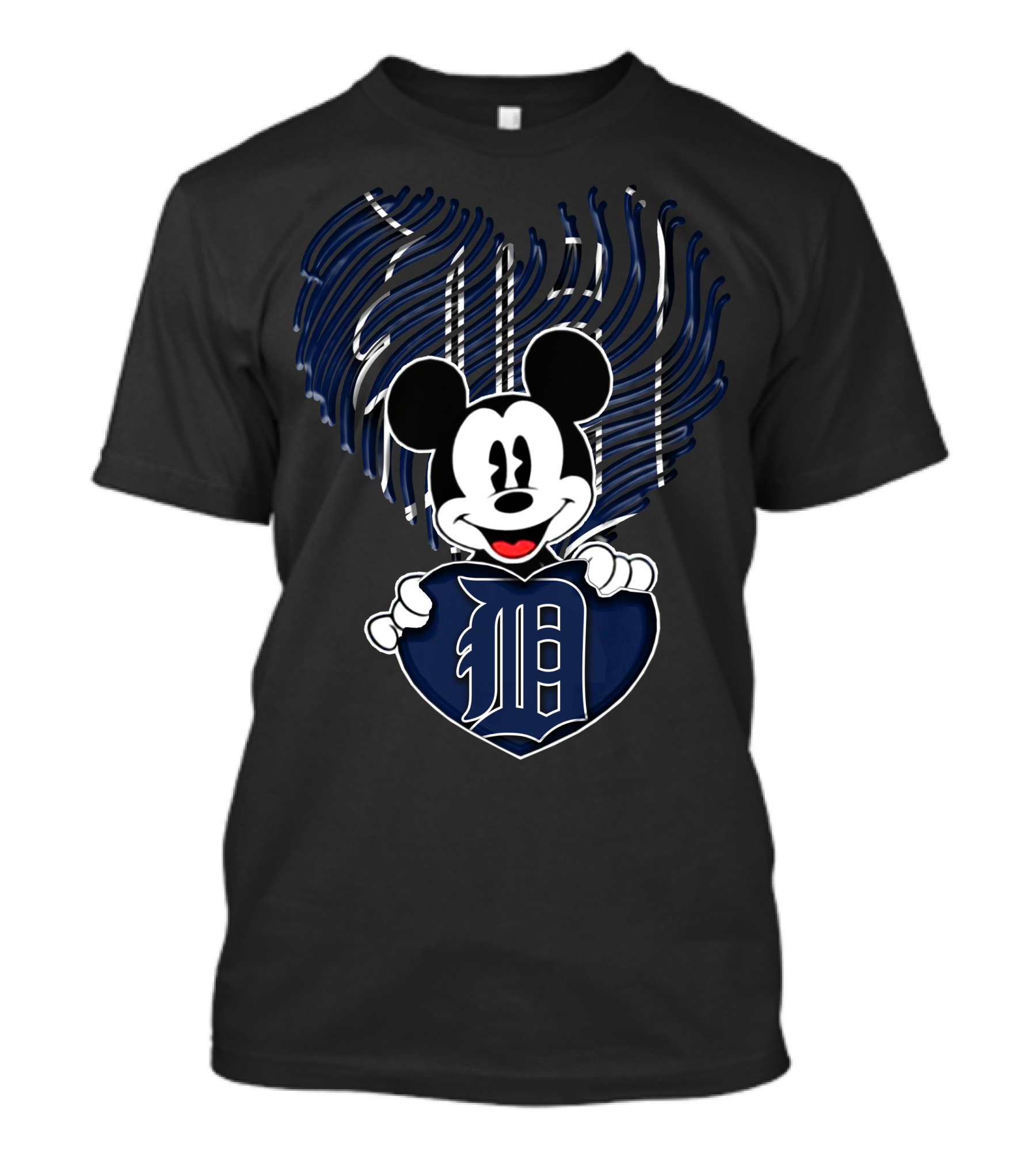 Mick Detroit Tigers Heart Stripe T-Shirt