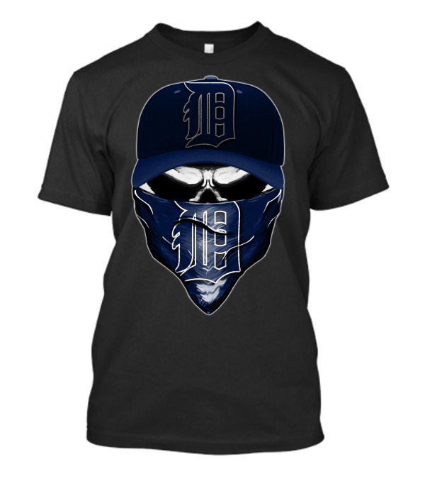 Detroit Tigers Skull Bandana Cap T-Shirt