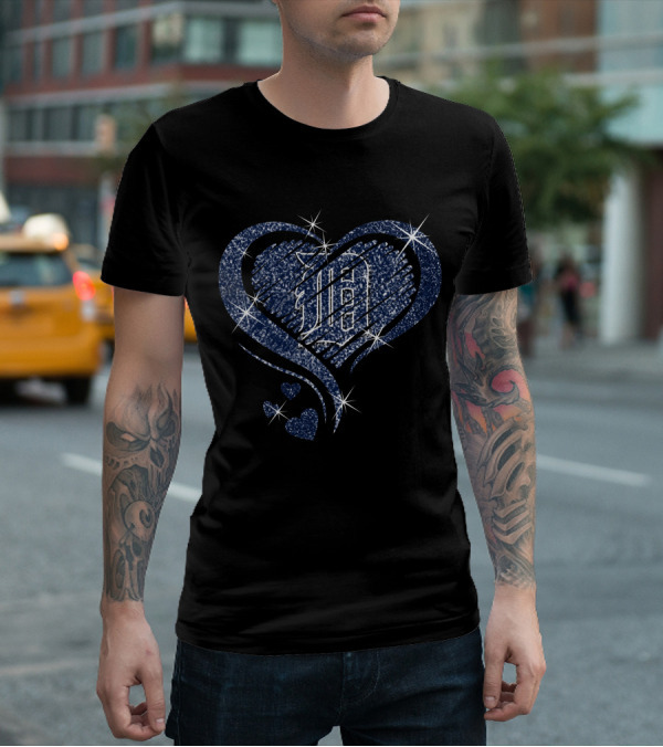 Heart Diamond Detroit Tigers Sparkling T-Shirt